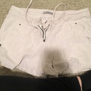 Tan/white striped shorts
